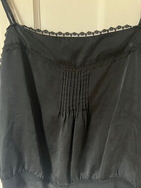 Sweet black 100% silk adjustable boho camisole blouse approx size M